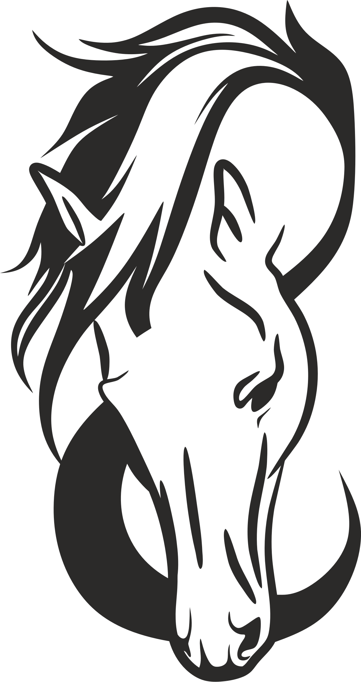 1206x2278 Horse Head Vector Image