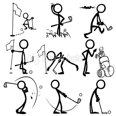 380x380 Stickfigures Playing Golf Stick Figures Stick Figure Drawing