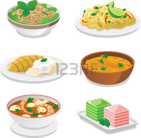 450x443 Stock Vector Cutie Clipart In Thai Food Dishes, Thai