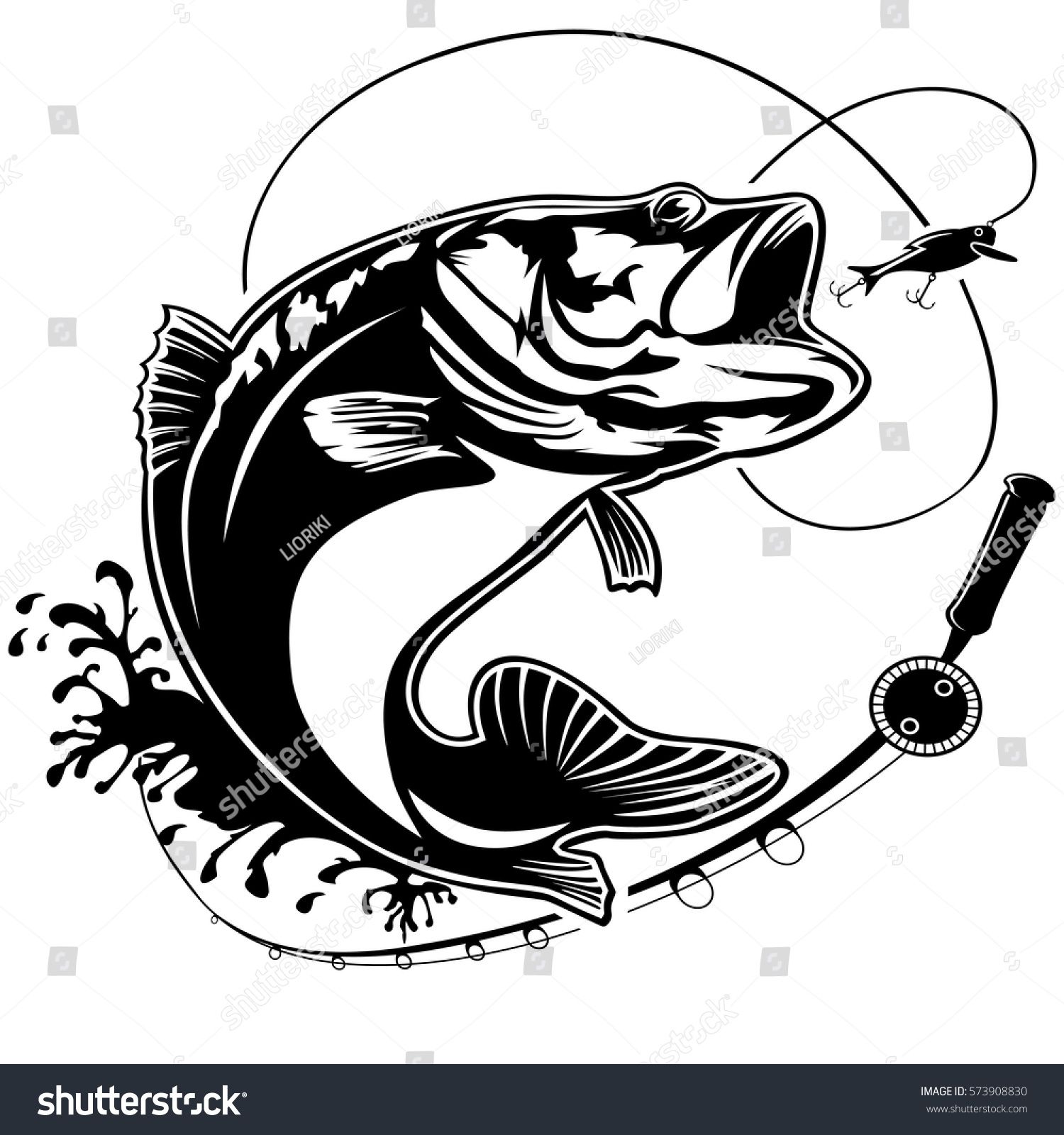 1500x1600 Fishing Logo Bass Fish Club Emblem Fishing Theme Vector