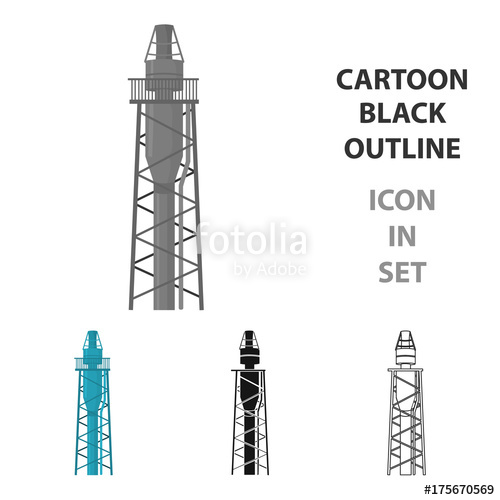 500x500 Oil Rig Icon In Cartoon Style Isolated On White Background Oil