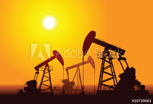 500x340 Vector Silhouette Of Three Oil Rigs