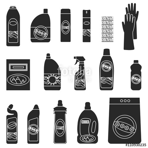 500x500 Household Chemicals Icon Set For Web Sites And User Interface