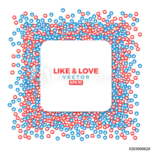 500x500 Like And Love Social Sites Symbols, Thumb Up And Hearts Icons