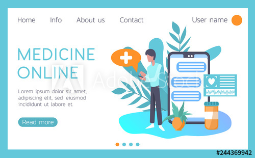 500x310 Vector Illustration Web Design Mockup Of Medical Landing Site
