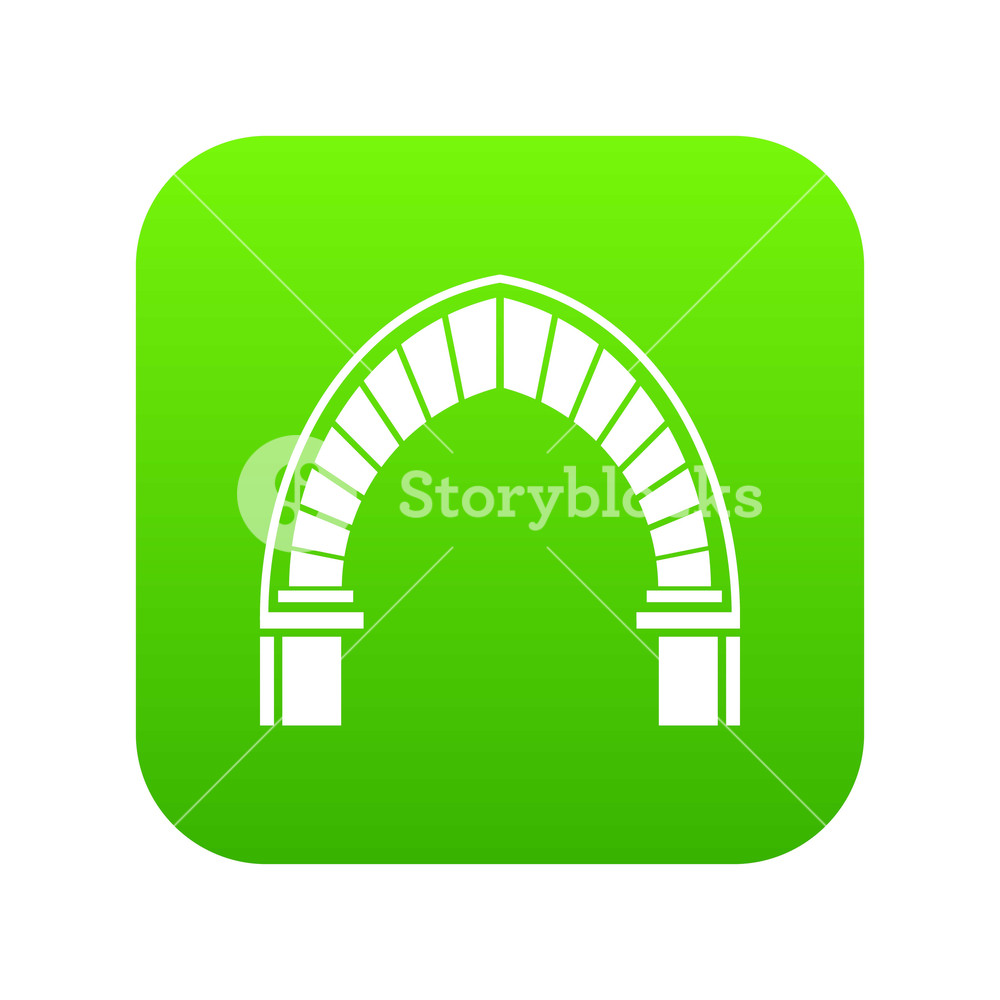 1000x1000 Stone Arch Icon Green Vector Isolated On White Background Royalty