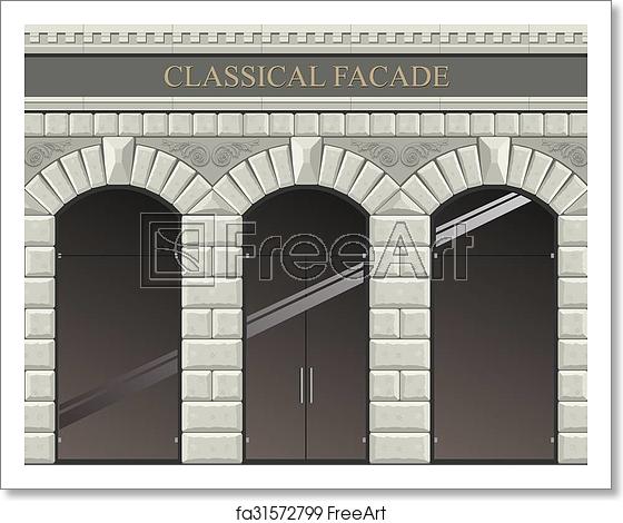 560x470 Free Art Print Of Arch Vector Classical Arch Of Hewn Stone