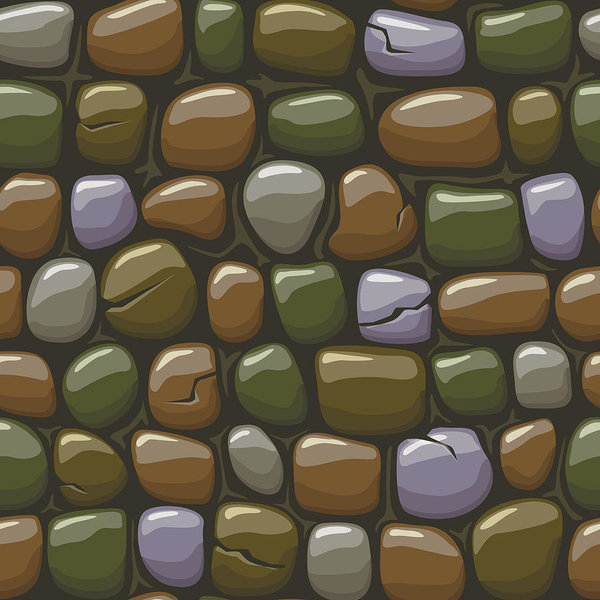 600x600 Colored Old Stone Texture, Vector Seamless Background Art Print