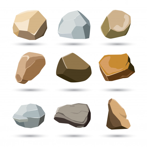 626x626 Rock And Stone Set Vector Premium Download