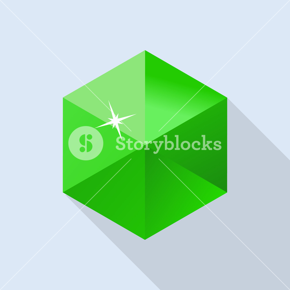 1000x1000 Emerald Stone Icon Flat Illustration Of Emerald Stone Vector Icon