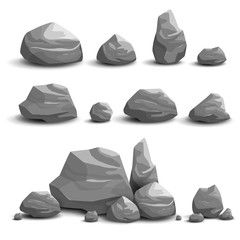 240x240 Vector Illustration Of Cartoon Game Art Rocks And Stones Water