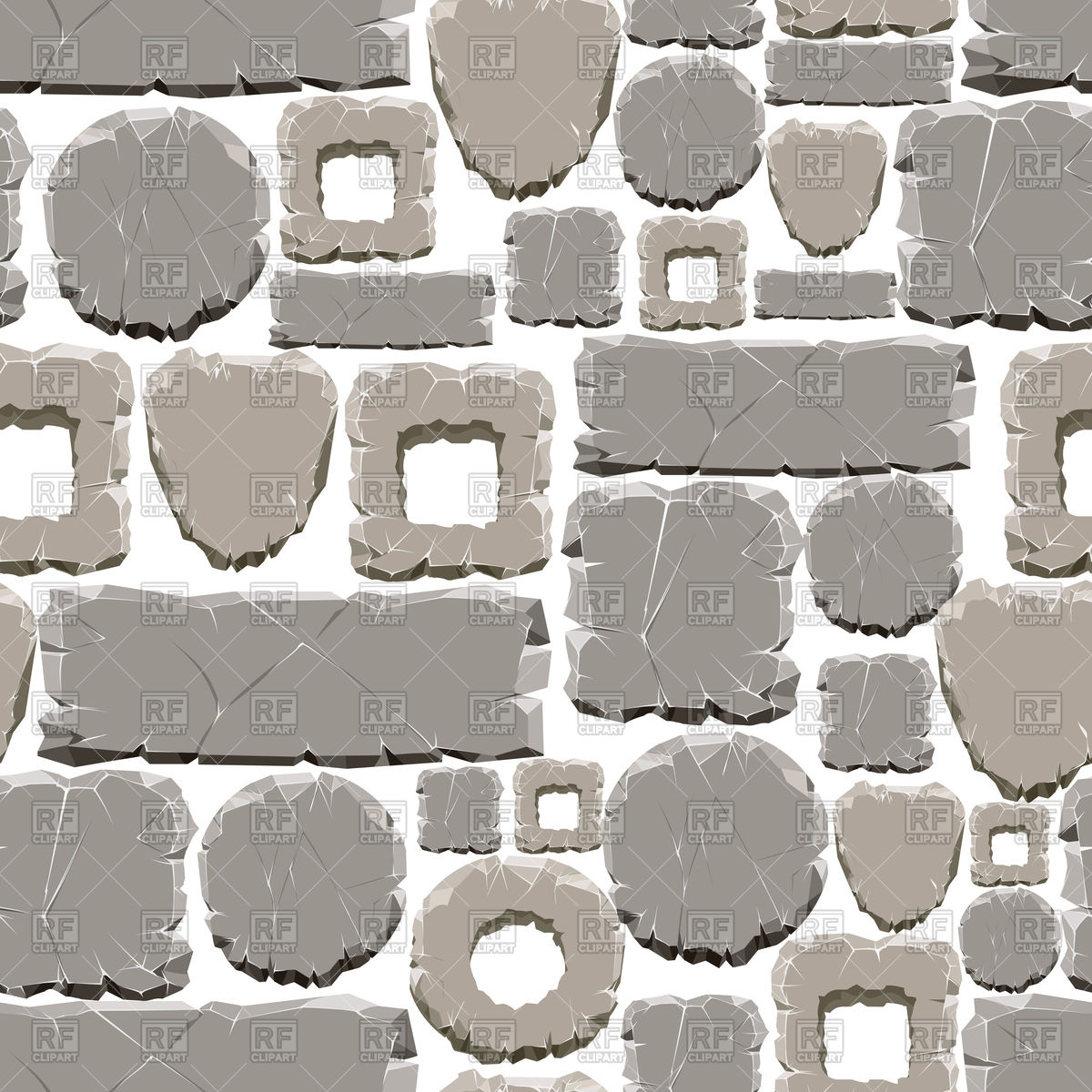 1200x1200 Cartoon Seamless Pattern With Grey Stones Vector Image