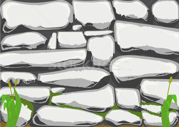600x424 Dry Stone Wall Vector Illustration Bigalbaloo