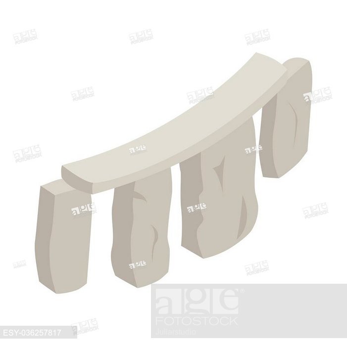 701x700 Stonehenge Icon In Isometric Style On A White Background, Stock