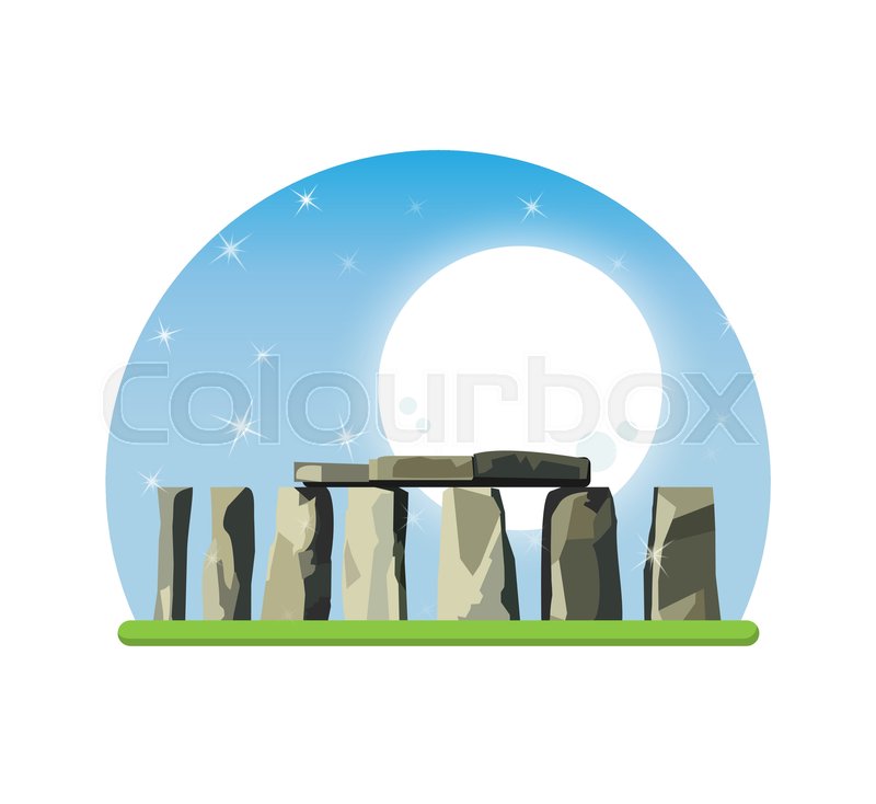 800x734 Stonehenge Icon Isolated On White Stock Vector Colourbox