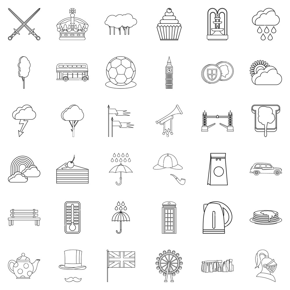 1000x1000 Stonehenge Icons Set Outline Style Of Stonehenge Vector Icons