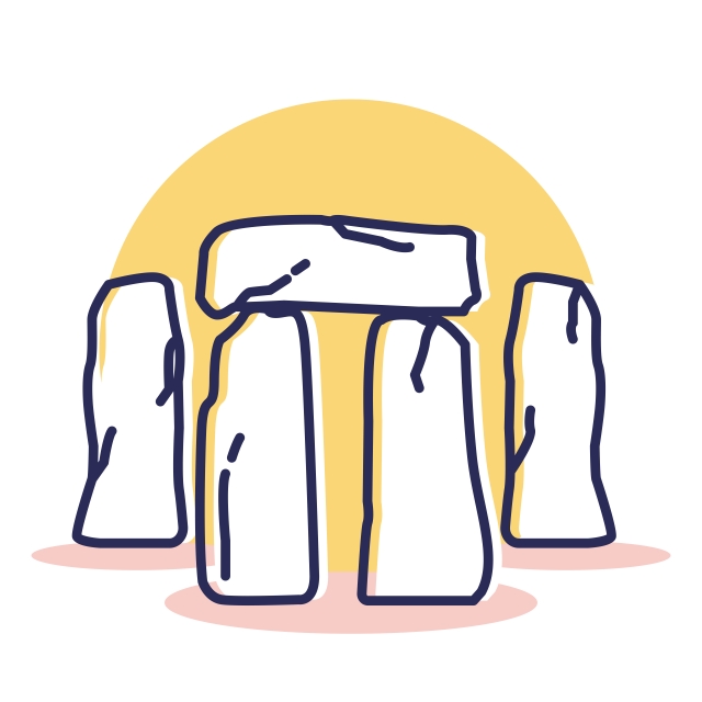 640x640 Travel And Destination Stonehenge Icon With Outline Style, Travel
