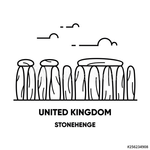 500x500 United Kingdom, Stonehenge, Vector Travel Illustration