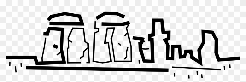 840x283 Vector Illustration Of Stonehenge Standing Stones Neolithic