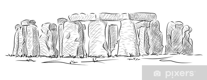 700x271 Vector World Famous Landmark Collection Stonehenge, England Wall