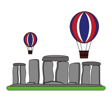 450x390 Stonehenge Monument Of Great Britain With Balloon Flying Vector