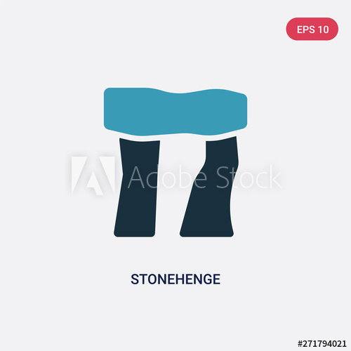 500x500 Two Color Stonehenge Vector Icon From Stone Age Concept Isolated