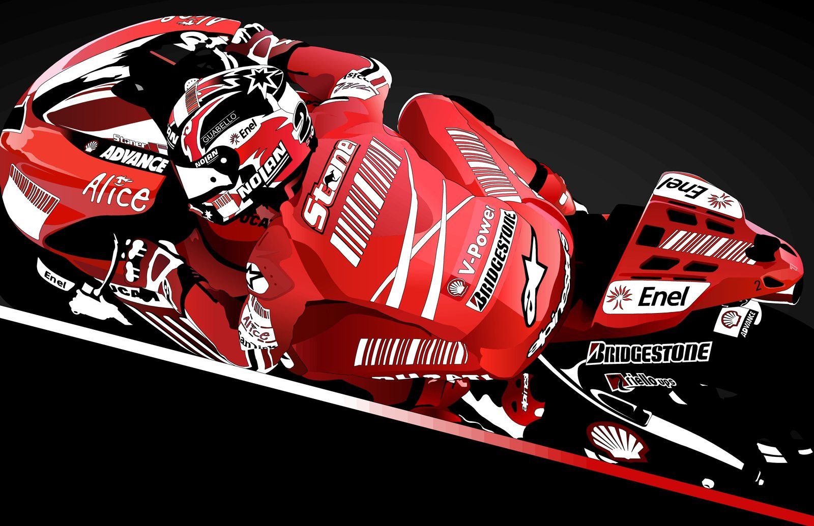 1600x1035 Here's A Vector Illustration Of Casey Stoner I Made A While Back