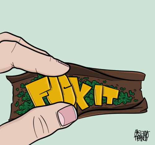 500x469 Art Dope Hippie Drugs Weed Marijuana Smoke Blunt Bong Cartoon