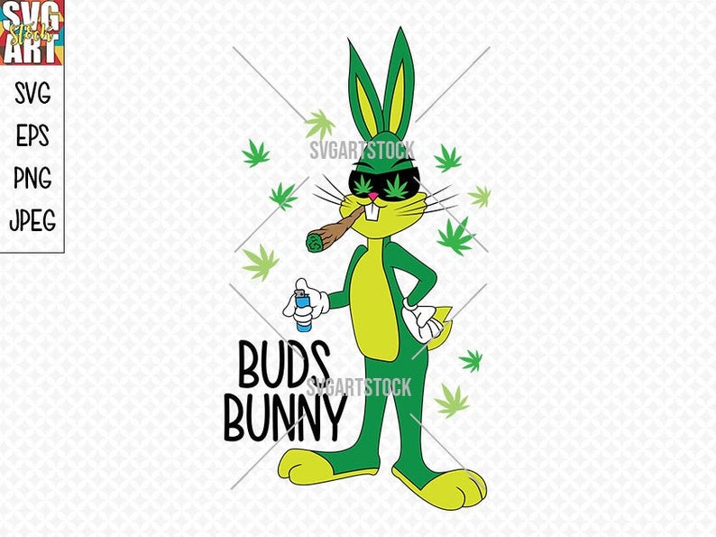 794x595 Buds Bunny Weed Vector Stoner Digital Clipart Etsy