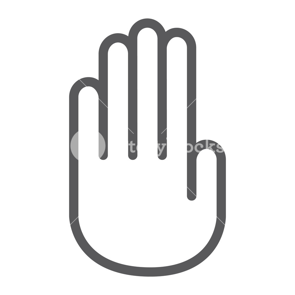 Stop Hand Line Icon, Warning And Palm, Stop Sign, Vector Graphics 1000x1000 Stop Hand Line Icon, Warning And Palm, Stop Sign, Vector Graphics