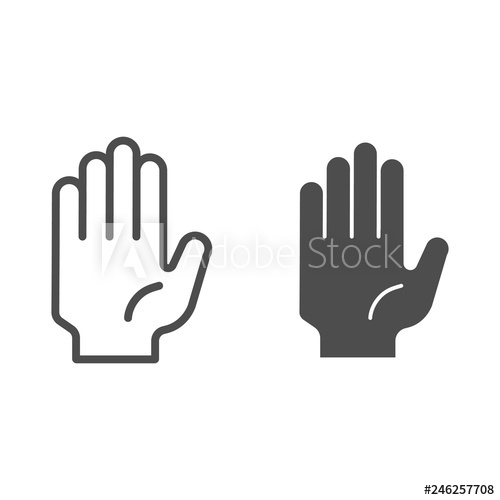 Hi Five Gesture Line And Glyph Icon Stop Hand Vector Illustration 500x500 Hi Five Gesture Line And Glyph Icon Stop Hand Vector Illustration