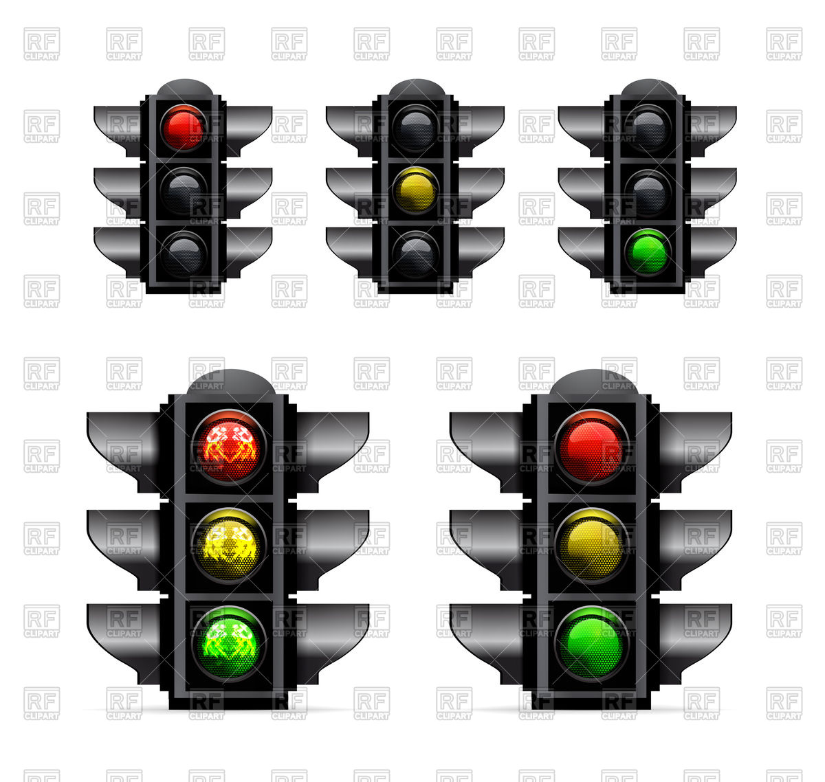 1200x1138 Traffic Light With Red, Yellow And Green Lights Vector Image