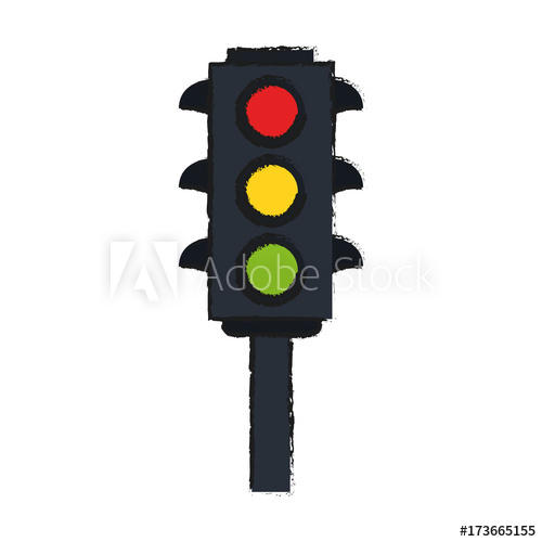 500x500 Classic Traffic Stop Light Vector Icon Illustration Graphic Design