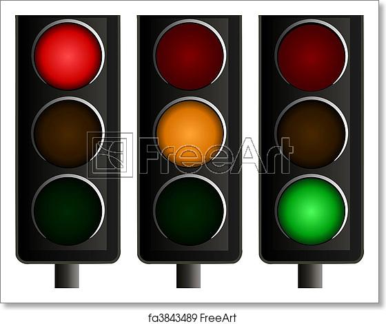 560x470 Free Art Print Of Set Of Three Traffic Lights Vector Vector