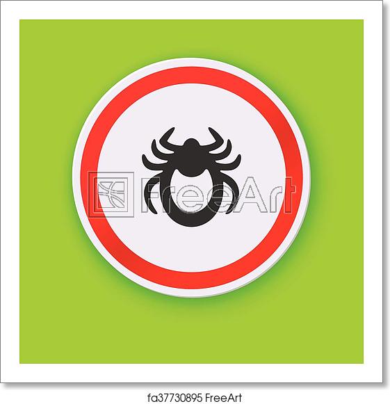 561x581 Free Art Print Of Ticks Stop Sign Mite Warning Sign Vector