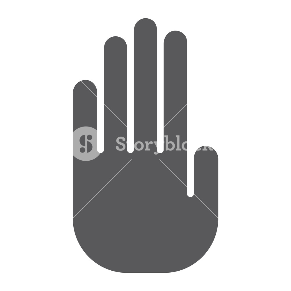 1000x1000 Stop Hand Glyph Icon, Warning And Palm, Stop Sign, Vector Graphics