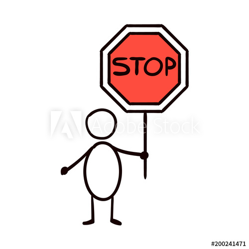 Man Holding A Traffic Sign Stop, Vector 500x500 Man Holding A Traffic Sign Stop, Vector