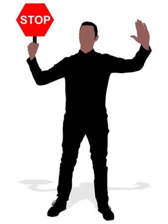 Man Holding A Traffic Sign Stop, Vector Royalty Free Vector Graphics 338x450 Man Holding A Traffic Sign Stop, Vector Royalty Free Vector Graphics