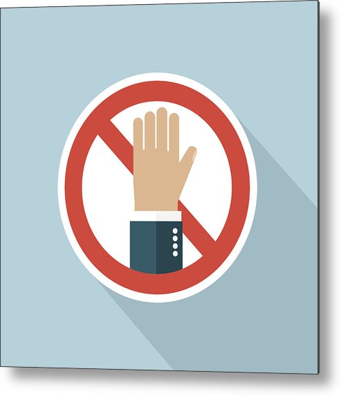 No Entry Hand Sign Stop Vector Sign Stop Flat Hand Metal Print 493x572 No Entry Hand Sign Stop Vector Sign Stop Flat Hand Metal Print