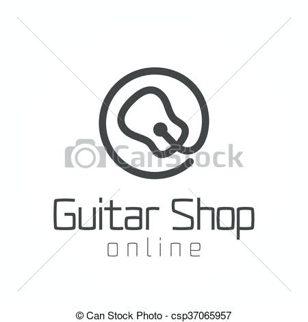 450x470 Guitar Store Vector Template Logo Music Shop Sign Sale Free Hours Word
