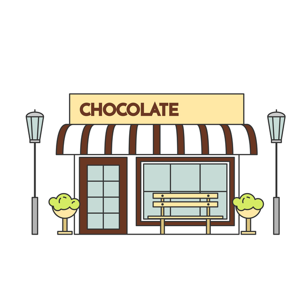 600x600 Street Chocolate Store Vector Template Free Download