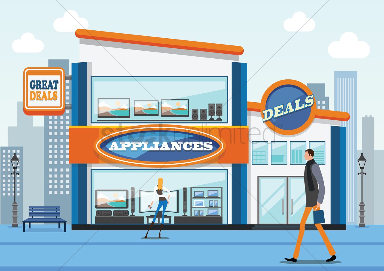 1300x919 Appliances Store Vector Image