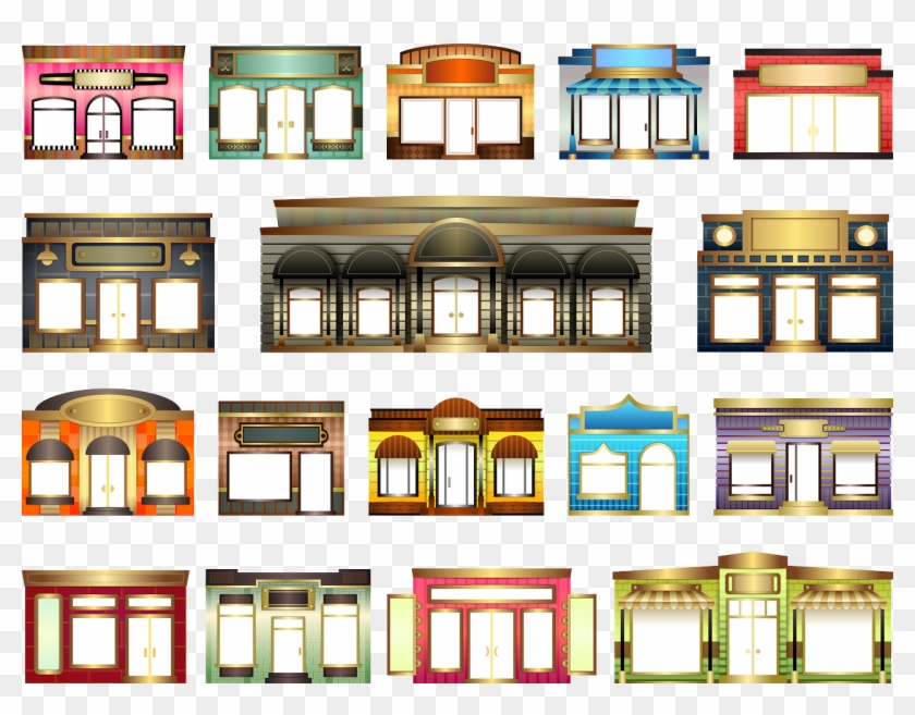 840x657 Storefront Vector Line Art