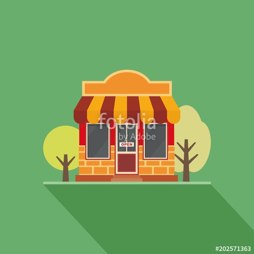 500x500 Storefront Vector Illustration In Flat Style Stock Image