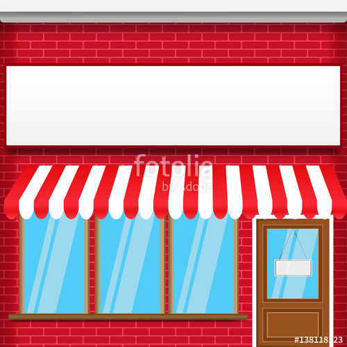 500x500 Facade Of A Brick Storefront Vector Illustration Stock Image