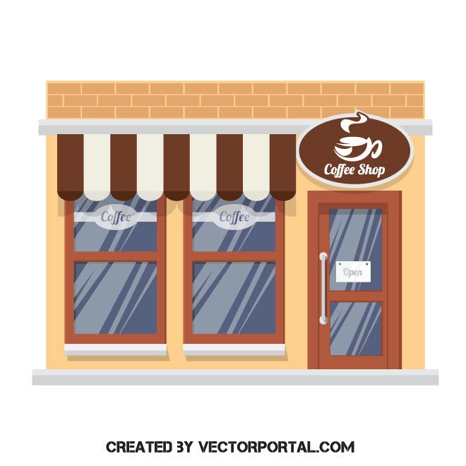 660x660 Coffee Shop Storefront Vector Image Architecture Vector Images