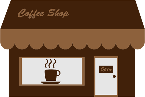 500x334 Coffee Shop Storefront Vector Image