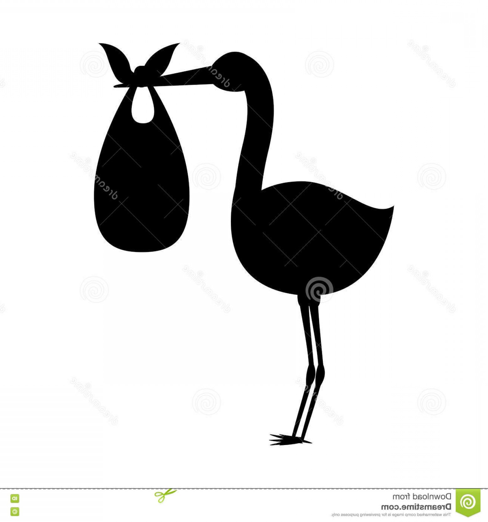 1560x1668 Stock Illustration Cartoon Stork Design Silhouette Holding Baby