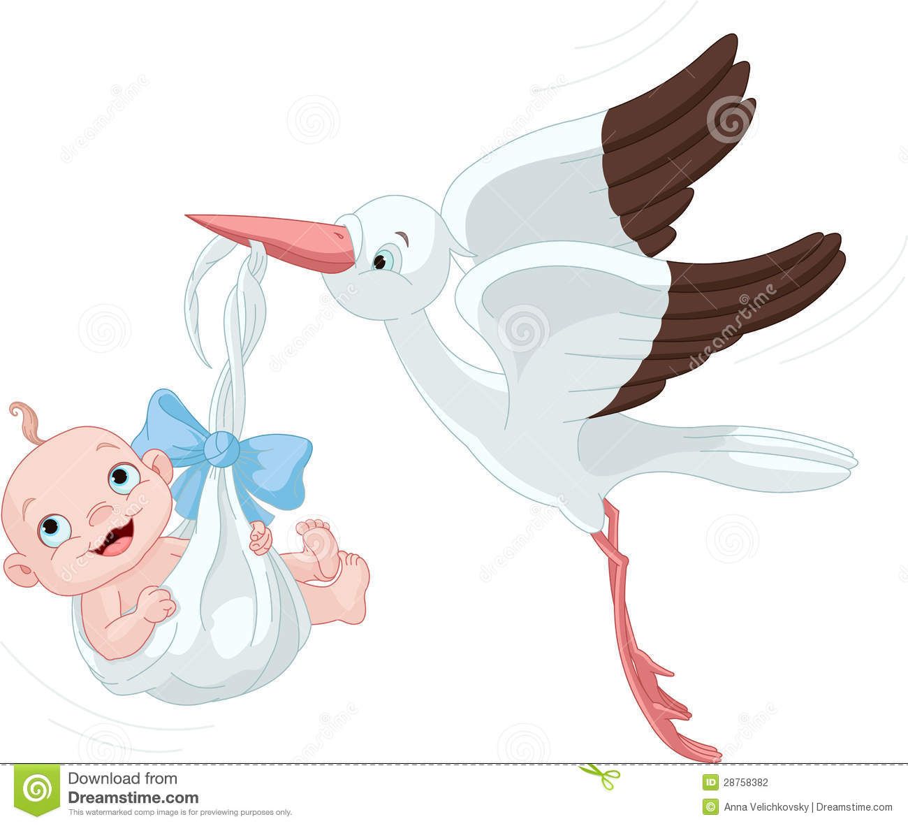 1300x1182 Stork And Baby Boy Stock Vector Illustration Of Cartoon