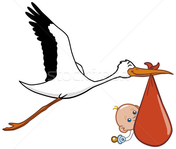 600x510 Stork And Baby Vector Illustration Carbouval